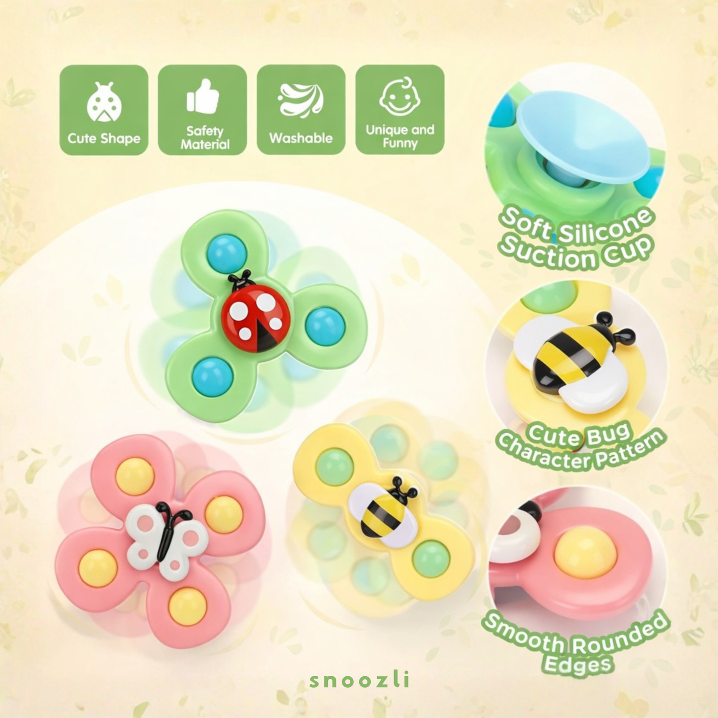 Spin Bugs - Interactive Suction Cup Spinning Toy for Babies & Toddlers