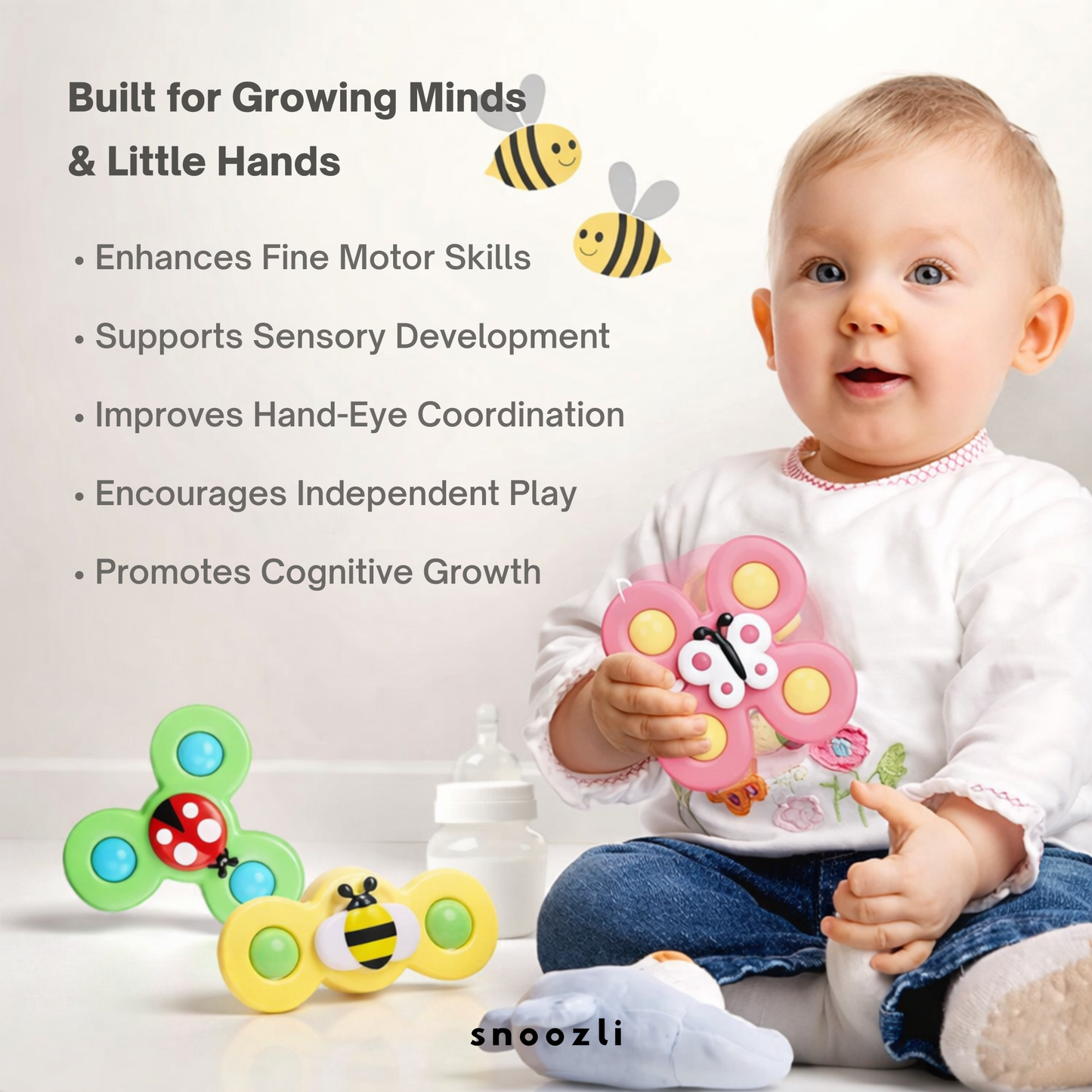Spin Bugs - Interactive Suction Cup Spinning Toy for Babies & Toddlers