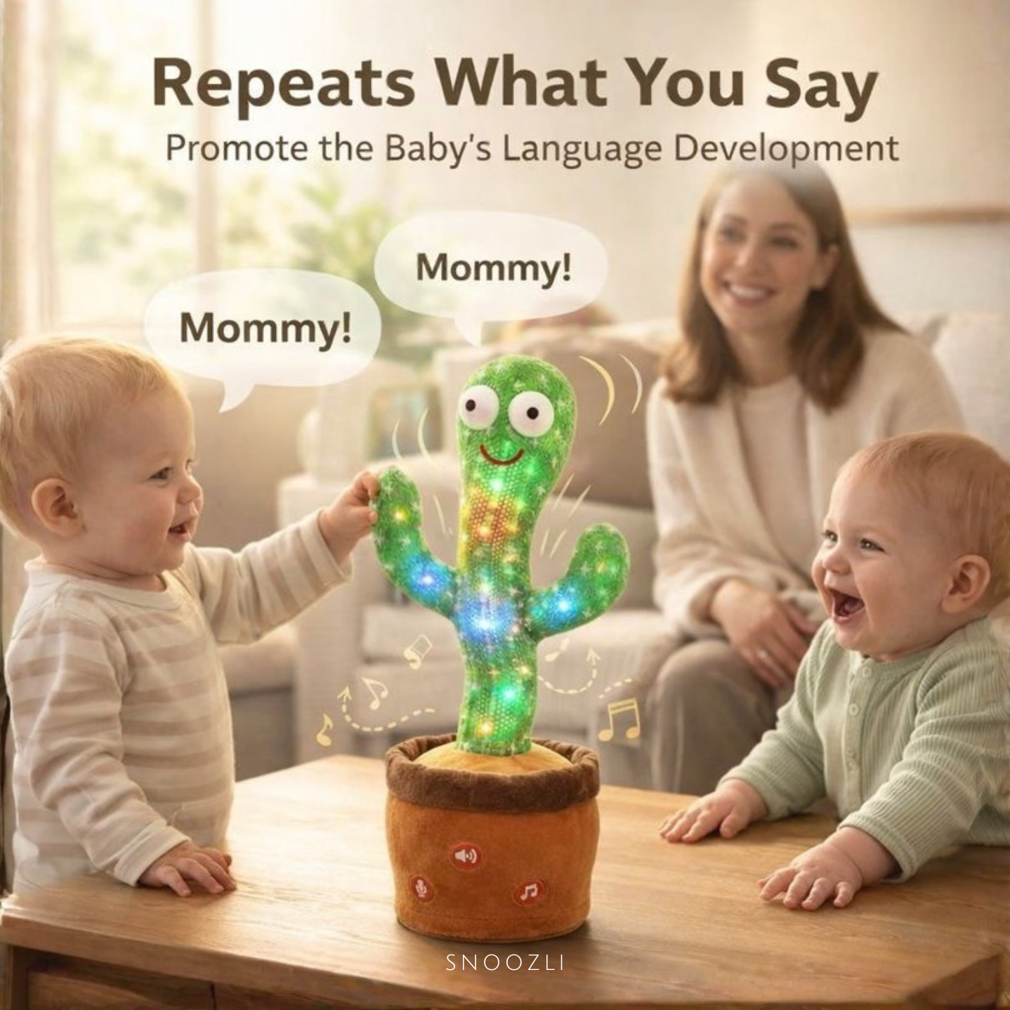 Talking Cactus - Interactive Dancing & Repeating Plush Toy for Babies & Toddlers