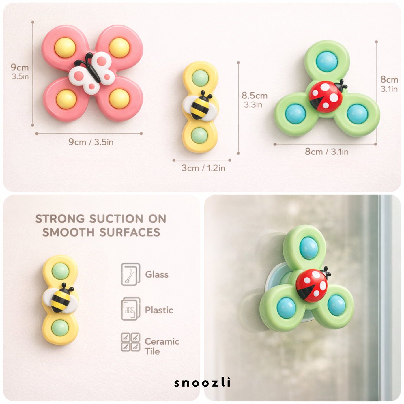 Spin Bugs - Interactive Suction Cup Spinning Toy for Babies & Toddlers